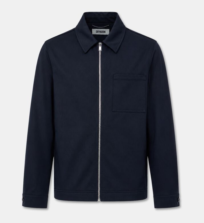 Drykorn Jerson Interlock Cotton Jersey Jacket, Blue, M, Packshot View