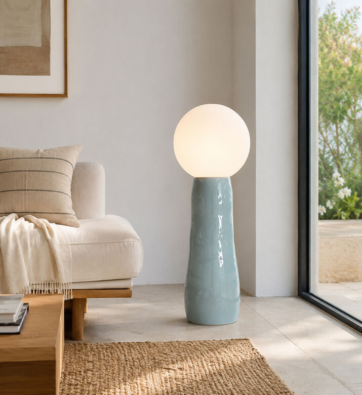 Pulpo Kokeshi Led Ceramic High Lamp, Grey, 60x150-cm, Packshot View