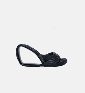 Cutout Wedge Heel Quilted Mule Sandal