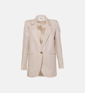 بليزر بوي مخطط بصف أزرار واحد