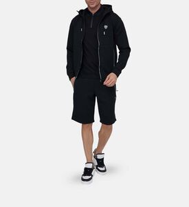 سويت شيرت بغطاء رأس وسحاب كامل وحواف متباينة