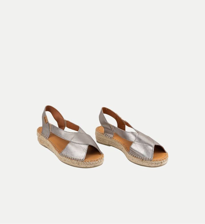 Toni Pons Elda-p Metallic Leather Open-toe Low-wedge Espadrille, Packshot View