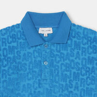 Terry Towel Jumbled Logo Polo Shirt