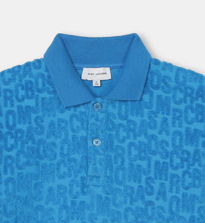 Terry Towel Jumbled Logo Polo Shirt Terry Towel Jumbled Logo Polo Shirt
