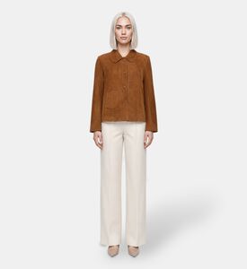 Ba&sh Milas Leather Jacket, Light-brown, S, Model View