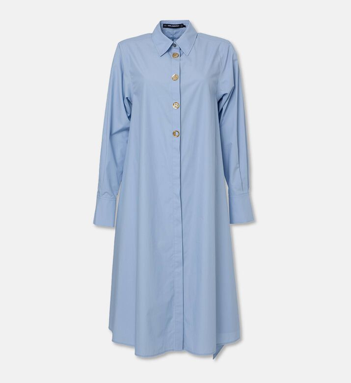 Karl Lagerfeld Logo Buttons Belted A-line Dress, Packshot View