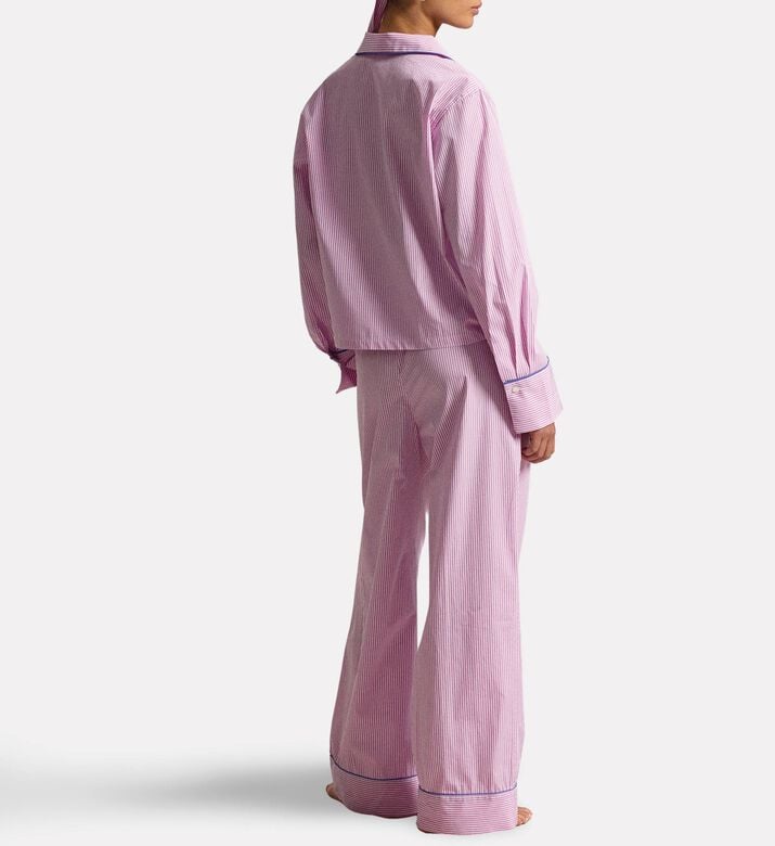 Polo by Ralph Lauren Contrast Piped Long-sleeve Pajama Set, Model View
