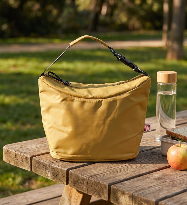 Iris Barcelona On The Go Hanging Lunch Bag, Yellow, Model View