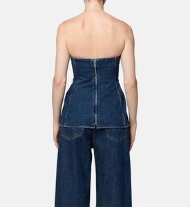 Citizen of Humanity Sleeveless Denim Corset, Model View