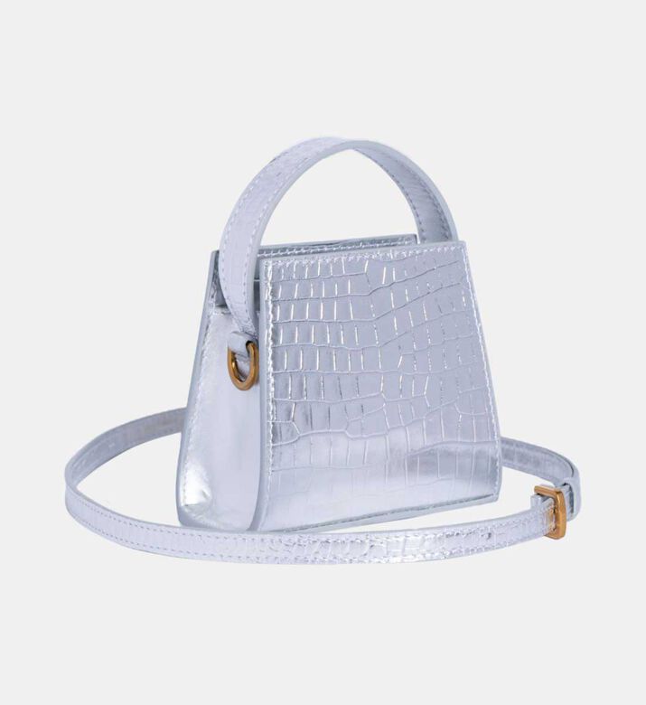 حقيبة صغيرة منقوشة بنقشة جلد التمساح