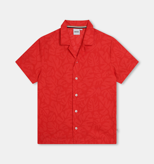 Boy Leaf Print Cotton Print Shirt