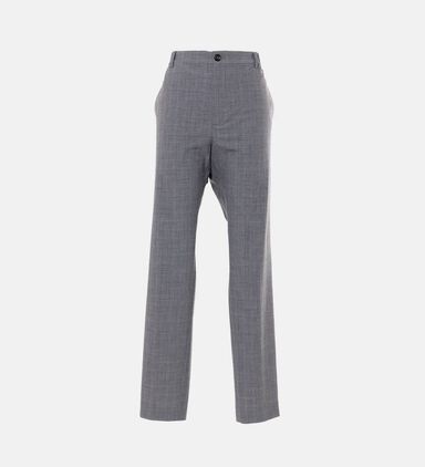 Tapered Melange Wool Trousers