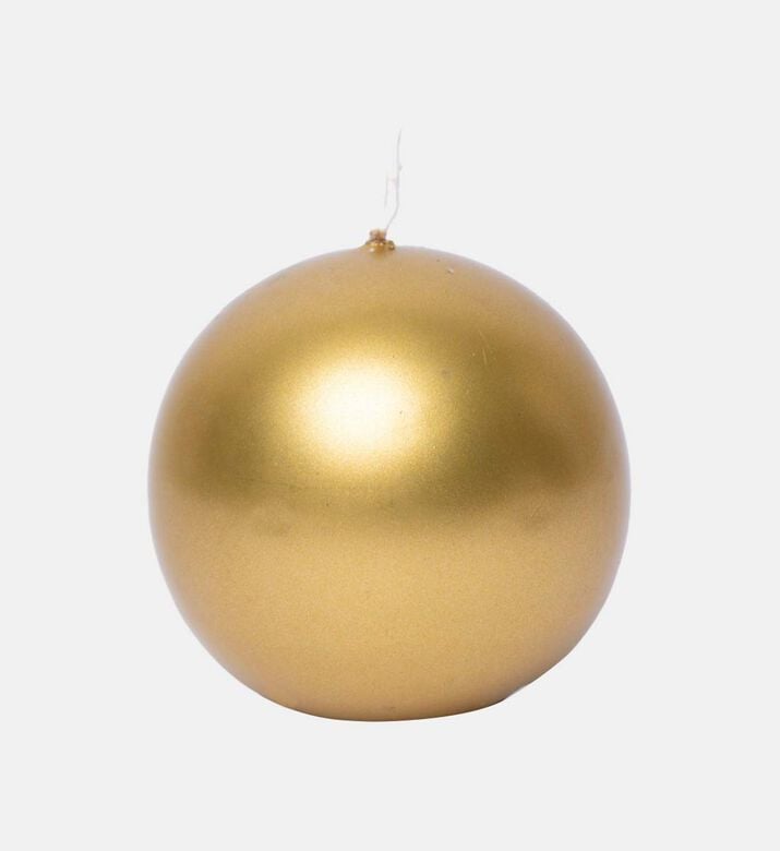 Graziani Round Paraffin Wick Candle Metal, Gold, 15-cm, Packshot View