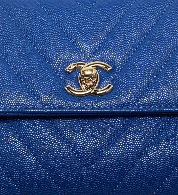 Chanel Chanel Chevron Caviar Leather Mini Coco Top Handle Bag Preowned, Packshot View