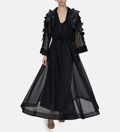 Black Orchid Couture Mesh Abaya