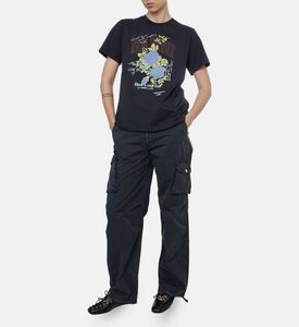 Ganni Cotton Rose-print T-shirt, Model View