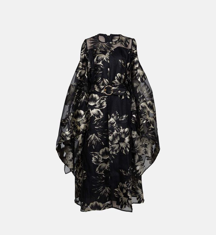 Floral-print Cap Sleeves Dress