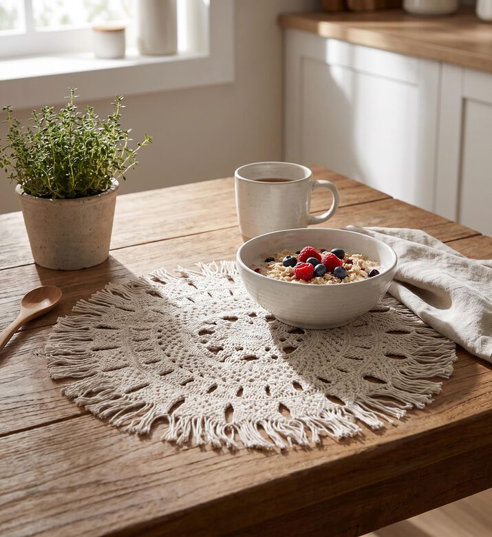 Home Deco and More Dunia Cotton Round Carpet, Packshot View