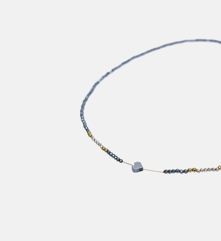 Hematite Heart Charm Necklace