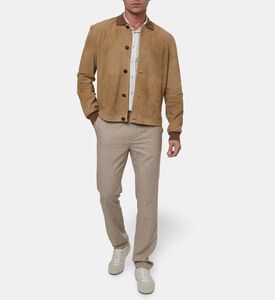Corneliani Contrast Knit Collar Bomber-style Jacket, Model View