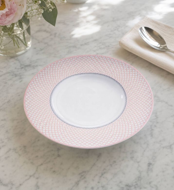 Vista Alegre Maya Rimmed Porcelain Soup Plate, Model View