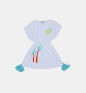 تونيك شاطئ بوجه مبتسم بلون ليمون