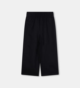 بنطال واسع الساقين كتان مطرز بلوغو