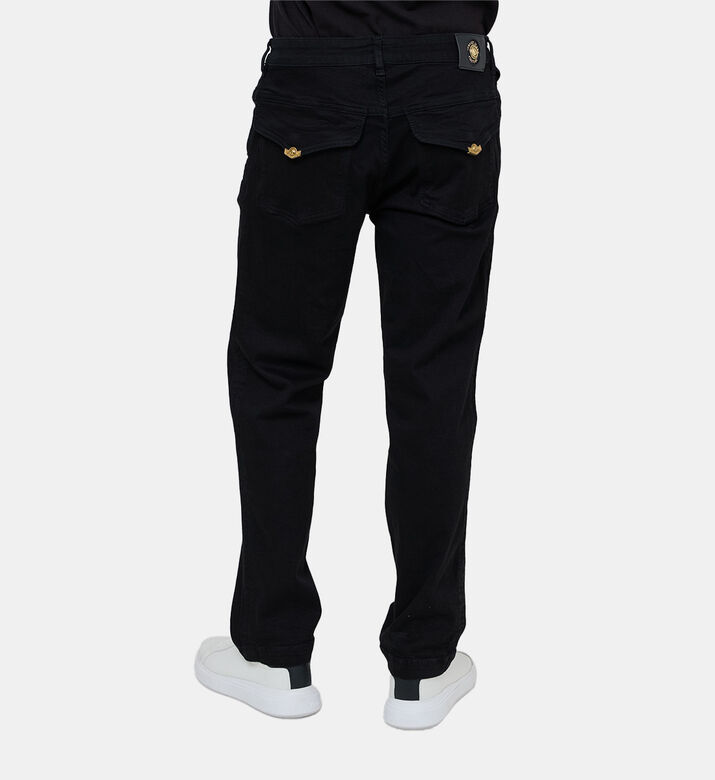 بنطال جينز قطني عالي الخصر