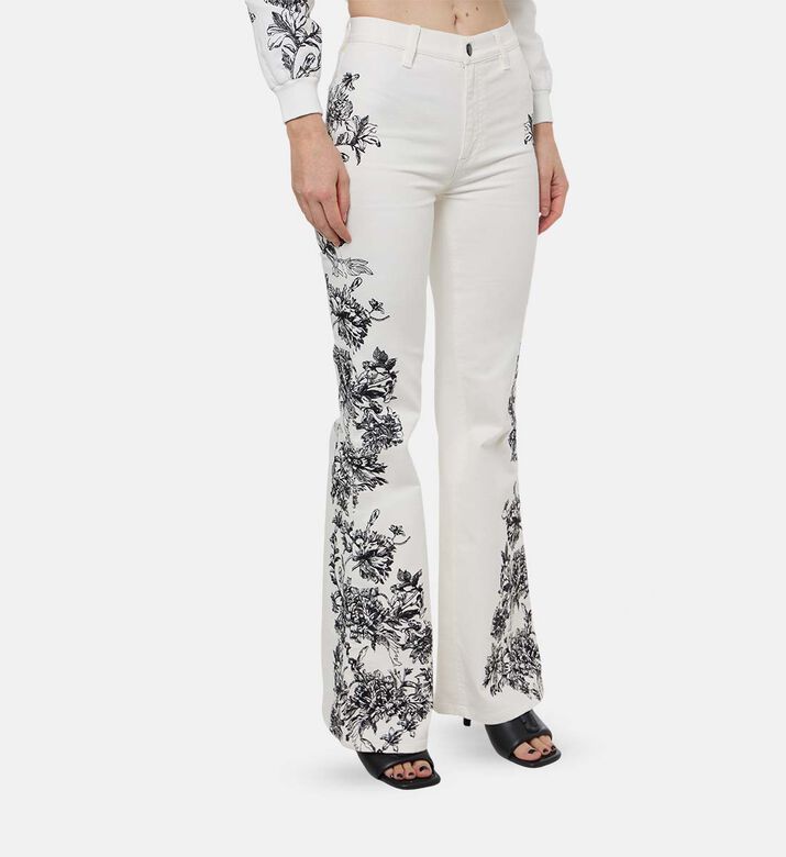 Floral-print Flared Pants
