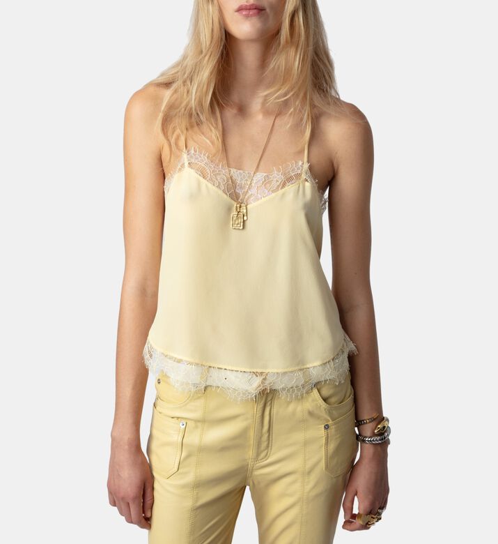 كاميسول كلودي حرير مزين بدانتيل