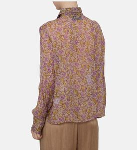 قميص طويل الأكمام بطبعة أزهار متعددة الألوان