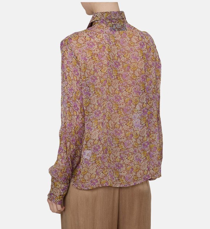 قميص طويل الأكمام بطبعة أزهار متعددة الألوان