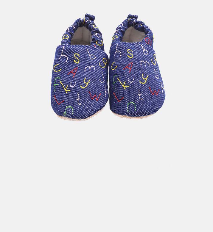 Denim Alphabet Non-slip Moccasins