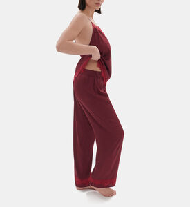 بنطال بيجاما ساتان بحافة دانتيل