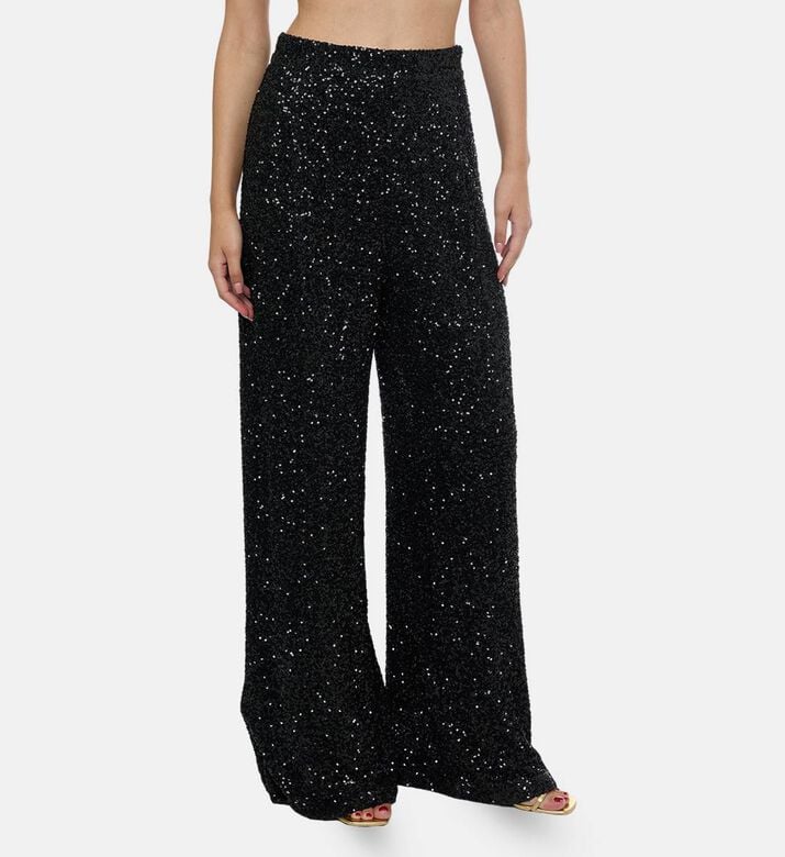 Sequined Wide-leg Trousers