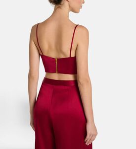 Savanna Top Satin, Burgundy, S, Model View