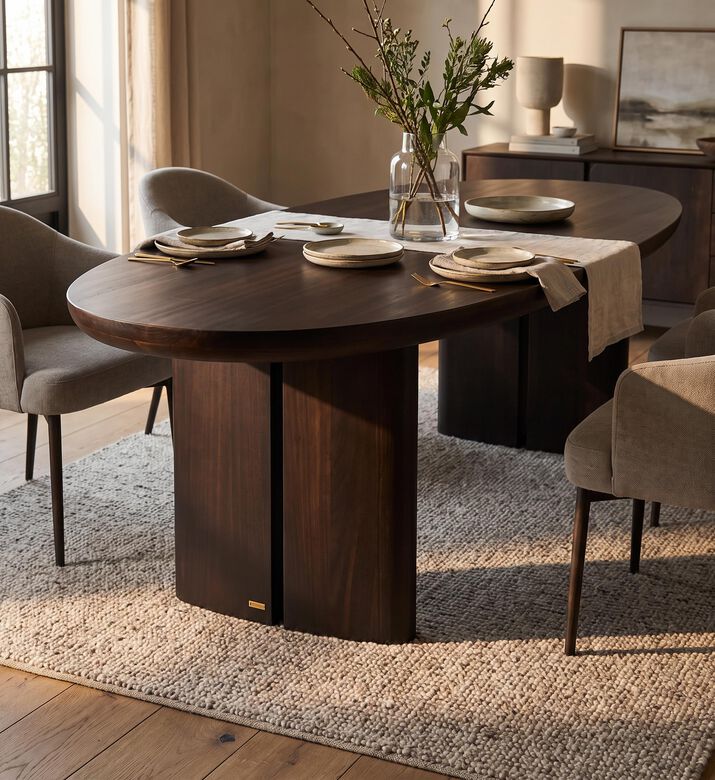 Versmissen Durban Eucalyptus Wood Dining Table, Packshot View