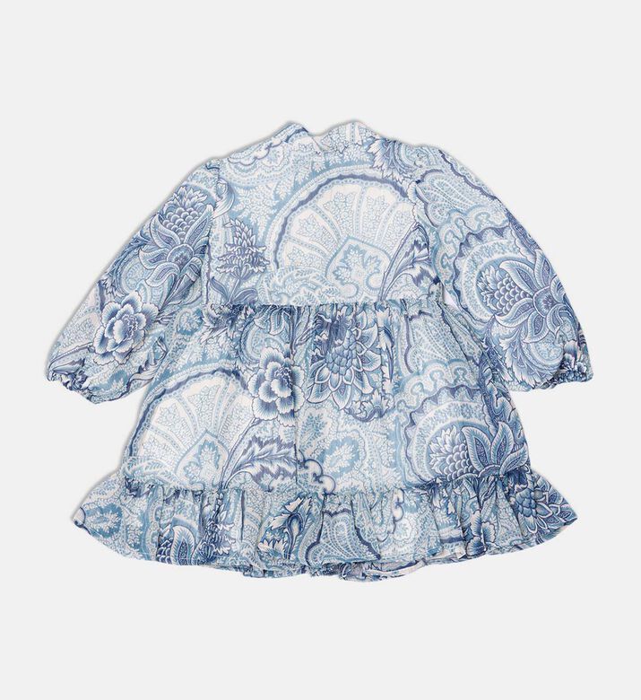 فستان طويل الأكمام متدرج بطبعة بيزلي