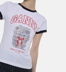 Ganni Logo-print Short-sleeve T-shirt, Model View