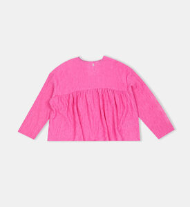 Crinkle Logo-badge Long Sleeve Top