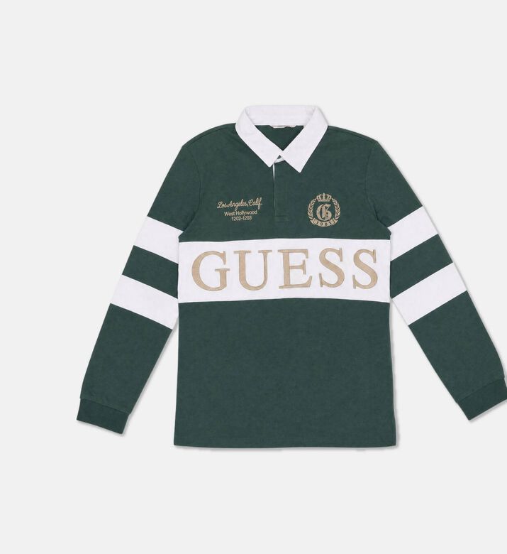 Guess Embroidered Logos Striped Rugby Shirt, Packshot View