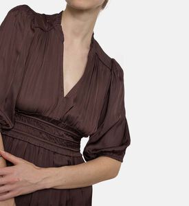 Ba and Sh Puffy Sleeve V-neck Flared Dress, Model View