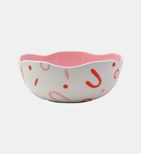 وعاء سيراميك بطبعة خطوط