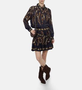 Farm Rio Pleated Floral-print Mini Skirt, Model View