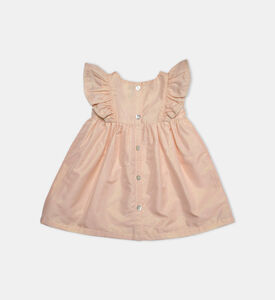 فستان بلا أكمام بحمالات مكشكشة