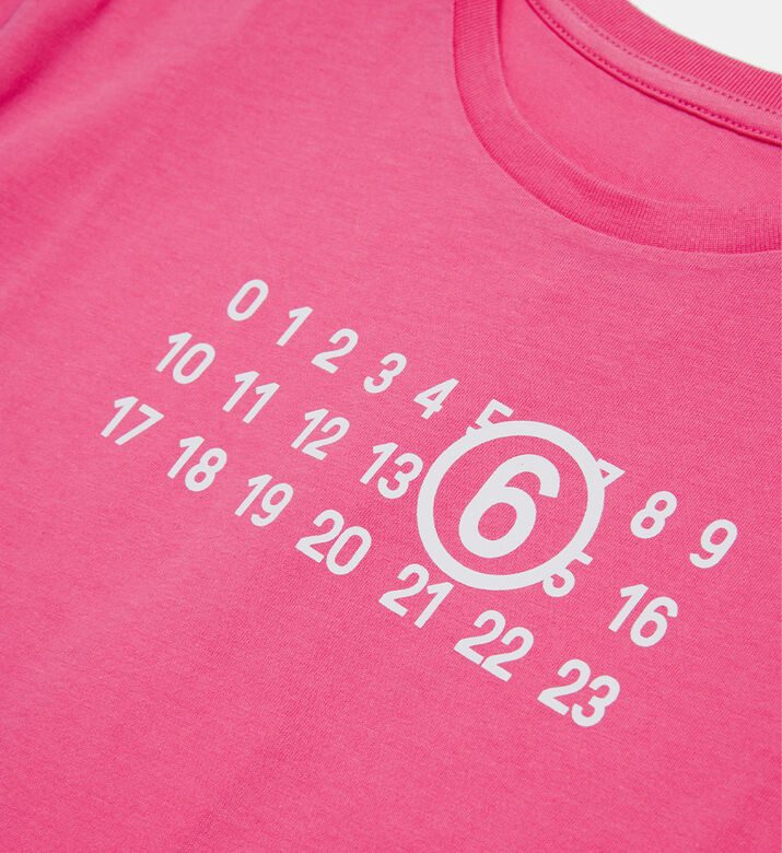 Cotton Number-print Cropped T-shirt