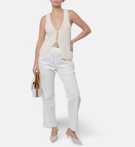 Samsoe Relaxed Fit Side Pockets Pants, White, M, Model View