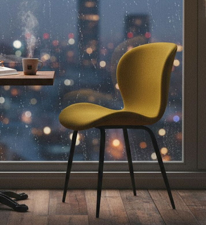 Home Deco and More Tong Dining Chair, Mustard, Packshot View Home Deco and More Tong Dining Chair, Mustard, Packshot View