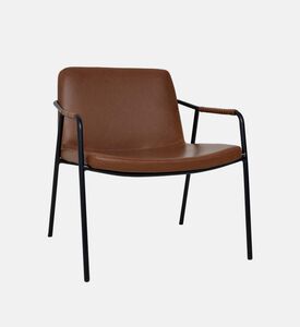 Dan Form Boto Metal Leather Lounge Chair, Brown, Packshot View