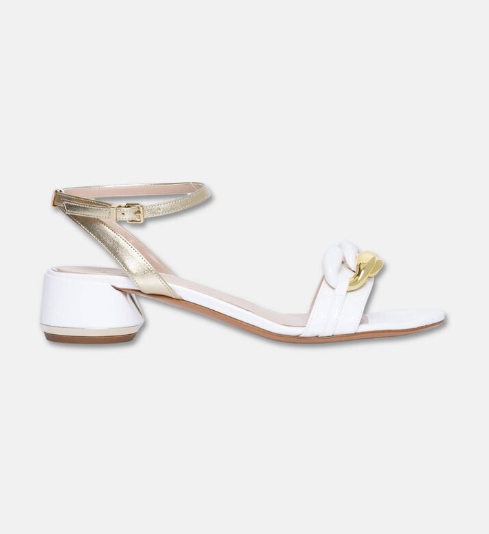 Albano Chain-embellished Sandals, White, Eu-40, Packshot View